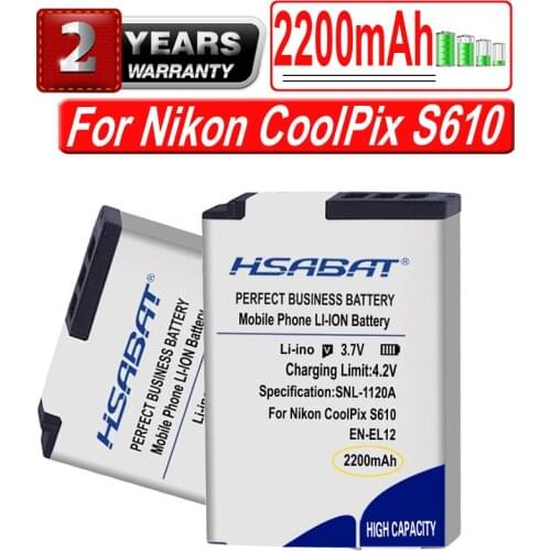 HSABAT 2200mAh EN-EL12 Battery for Nikon CoolPix S610 S610c S620 S630 S710 S1000pj P300 P310 P330 S6200 S6300 S9400 S9500 S9200