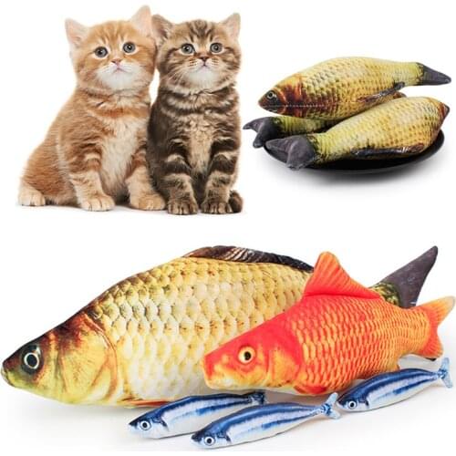 Pet Accessories Soft Plush 3D Fish-shaped Cat Interactive Toy Catnip Toy Stuffed Pillow Doll Simulation Fish Toy Pet Supplies