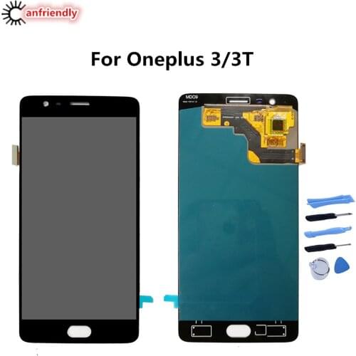 AMOLED Display For Oneplus 3 3T 1+3 1+3T Display 3T LCD Touch Screen with Frame Replacement For Oneplus 3 3T Display A3000 A3003