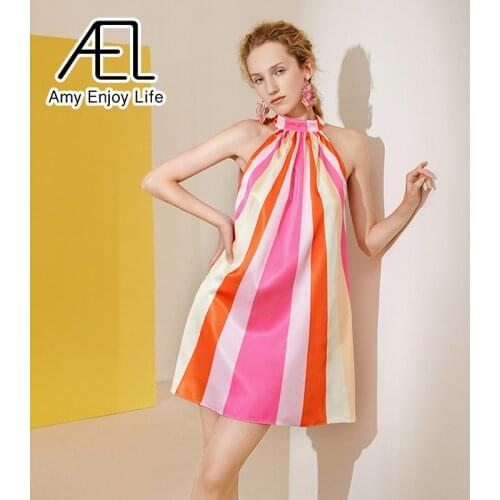 Цветные летние платья Amyenjoylife China At AliExpress