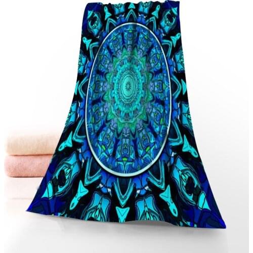 Custom mandala Bath Towel Washcloth Home Textile Travel Hand Face Towel Microfiber Fabric Bathroom Towels For Adults