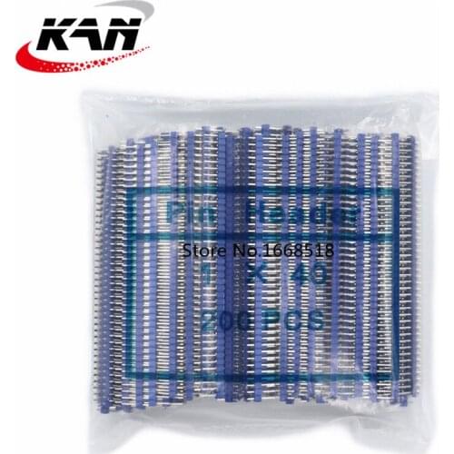 Free shipping 200PCS/LOT 40P Blue 2.54mm Male Color Single Row Pin Header 1*40P 1X40P Pitch 2.54