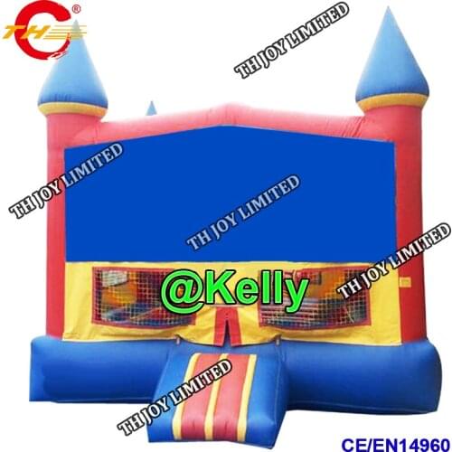 Free door shipping bounce house for kids with free cartoon printing, cheap inflatable bounce house, party events air jumper