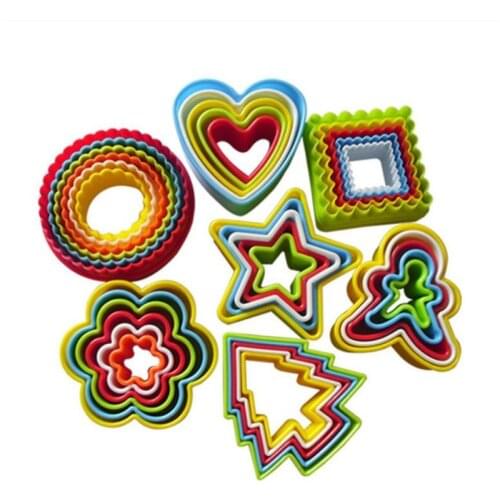 5Pcs Biscuit Mould Cookies Cutter Molds Plastic Cake Mould Plunger Forms For Cookies Cake Decorating DIY Baking Kitchen Tools