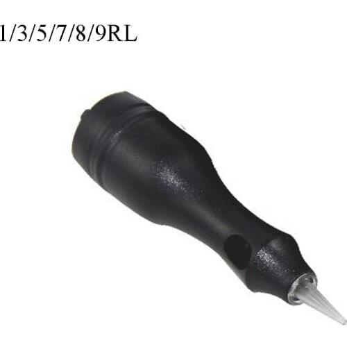 Tattoo Cartridge Needles 20Pcs RL Black Shell Disposable Permanent Makeup Eyebrow Beauty Body Art for Electric Tattoo Machine