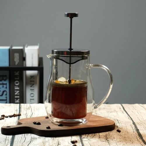 350/600ml Portable Manual French Presses Pot Coffee Maker Glass Filter Pot Household Coffee Machine Coffee Pot Percolator Tool