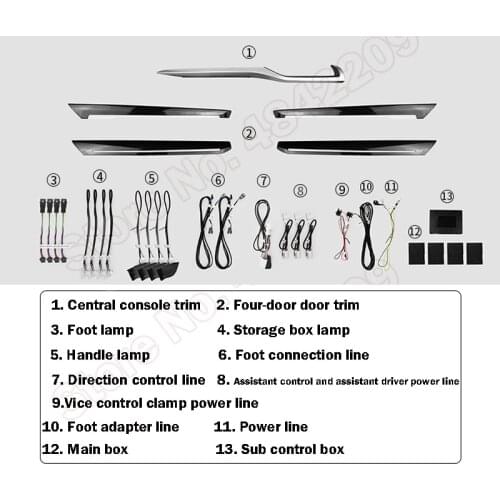For Lexus RX 2016-2020 Ambient Light Set Original Car Button Control Decorative LED 64 colors Atmosphere Lamp illuminated Strip