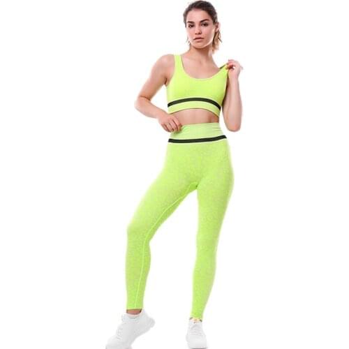 Yoga Sets Women Gym Sports Set Elastic Sports Hight Waist Leggings Sportswear Workout Sets Women Yoga Sets Women Gym Sports Set