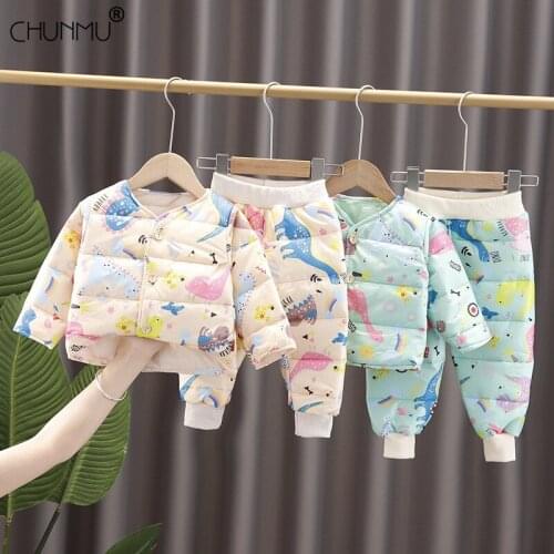 Baby Clothing Sets Children Down Jacket Suit Boys Tracksuits Winter Kids Outdoor Suits Lightweight Warm Jacket +Pants 2pcs Set