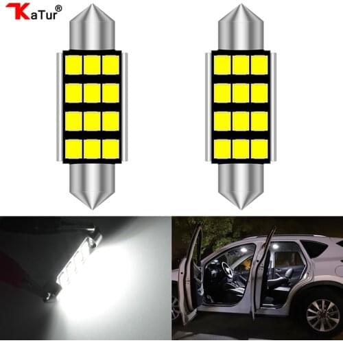 2pcs C5W Bulb 36mm 1.41'' LED Pure White CANbus Error Free 2835 SMD License Plate Light For BMW DE3175 DE3021 DE3022 Dome Lights