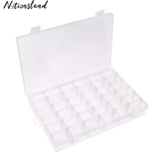 Multifunction 36 Grids Plastic Embroidery Floss Cross Stitch Organizer Storage Box with 30pcs Thread Bobbins Storage Case