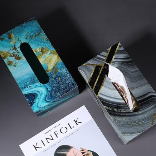 Marble Tissue Box Nordic Acrylic Box Disposable Napkins Office Desk Living Room Bedroom Table Napkins Modern Home Decoration