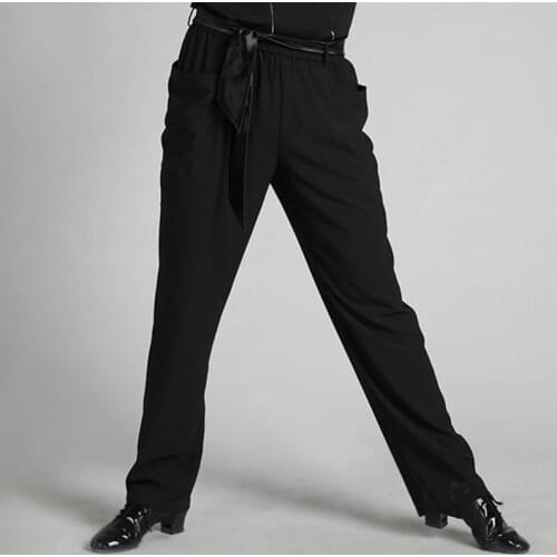 New Latin Dance Pant Men Black Loose Trousers Adults Cha Cha Rumba Samba Clothes Male Ballroom Dancing Practice Wear DNV12691