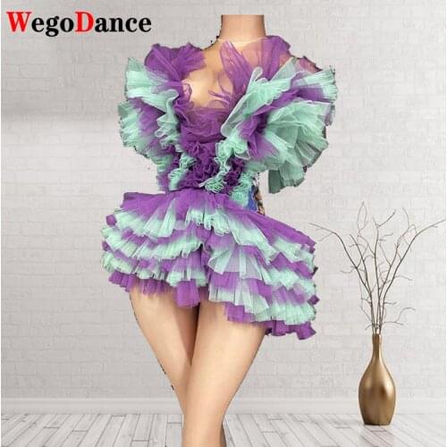 New Women Fashion Drag Queen Costumes Colorful Dancer Clothes