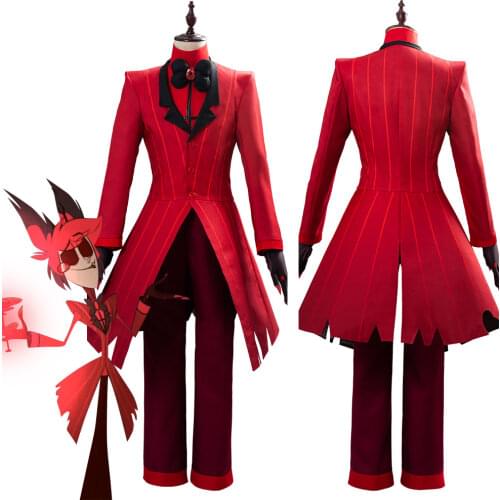 Hazbin Cosplay Hotel Alastor Red Uniform Suit The Radio Demon Halloween Carnival Christmas Costumes