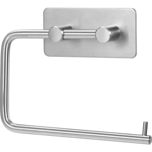 OUNONA Self Adhesive Toilet Paper Holder Storage Bathroom Kitchen Paper Towel Dispenser Stick On Sticky Tissue Roll Hanger A30