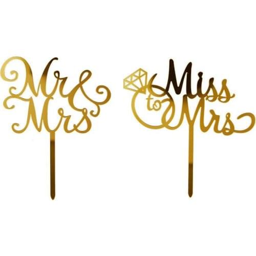 Valentines day Proposal Acrylic Cake Topper Baking Diamond Ms&Mrs Cake Topper For wedding Valentines party Cake Decoration