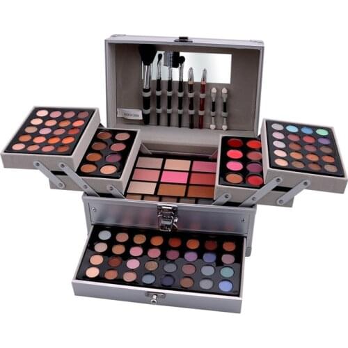 Professional Makeup Set Box Matte Glitter Shimmer Eyeshadow Palette Face Powder Blockbuster Make Up Kit Blush Lip Pencil Brushes