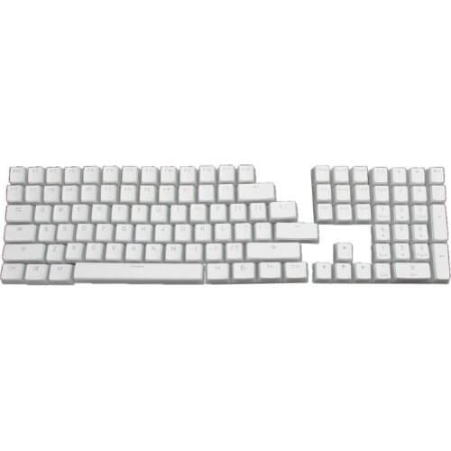 RGB 108 Keycaps ANSI Layout PBT White Pudding Double Skin Milk Shot Backlit Keycap For OEM Cherry MX gh60 poker 87 tkl 104 108