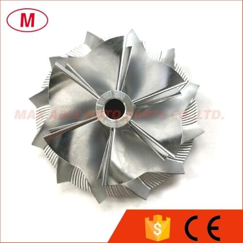 RHF55 46.50/65.00mm 6+6 blades Performance Turbo Billet compressor wheel/Aluminum 2618/Milling wheel for Turbocharger Cartridge