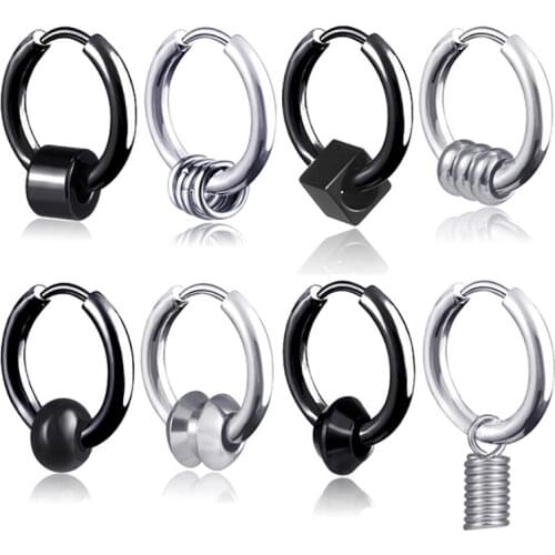 1 Pair New Arrival Stainless Steel Stud Earrings Multiple Styles For Women Men Fashion Hip Hop Ear Jewelry Gifts
