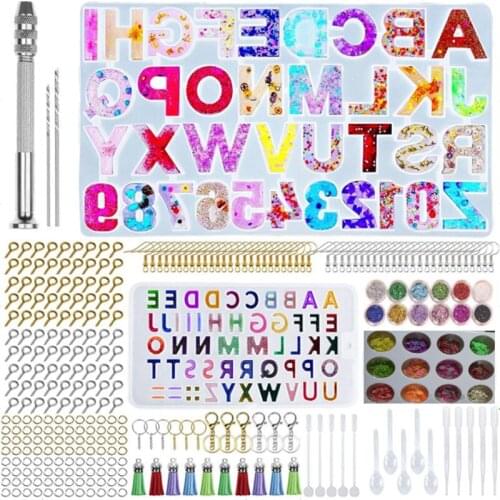 Letter Silicone Mold Sturdy Reversed Alphabet Number Mould Clay Epoxy Resin Casting Mold Keychain Pendant Jewelry Diy Craft Tool