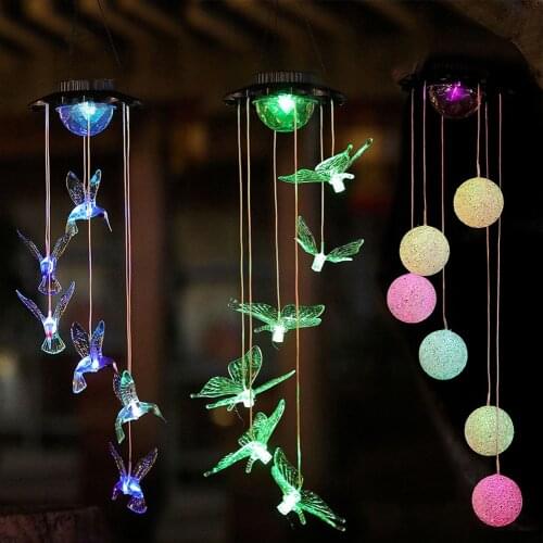 1Pcs Solar Wind Chime Light, Upgrade Solar Mobile Wind Chime Outdoor Color Changing Waterproof LED Chimes Light for Home Decor