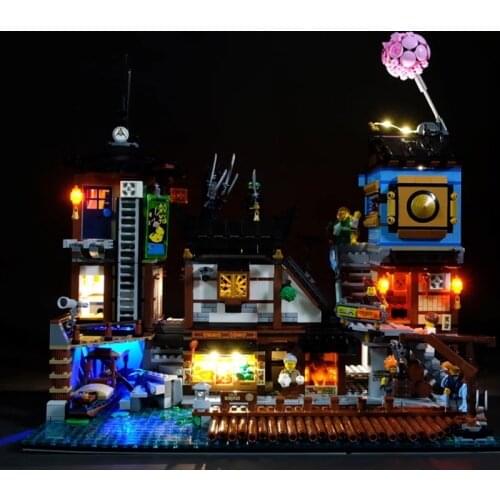 The Led Light Set Compatible For 70657 Ninjagoing City Docks Set Building Blocks Bricks Toys (LED light+Battery box)