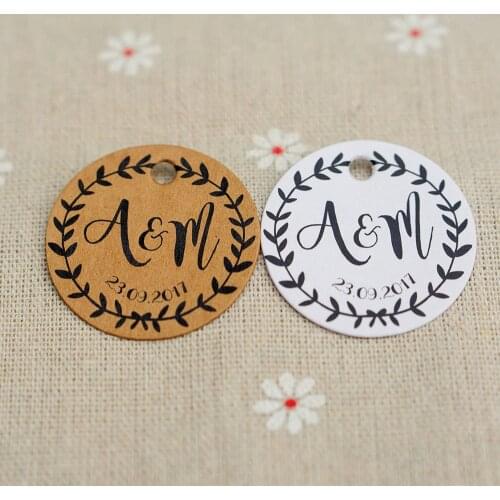 Y1 200 pcs 3.5cm round kraft/white paper labelHandmade Hand Made For You Gift Baked Goods product label personalized tag