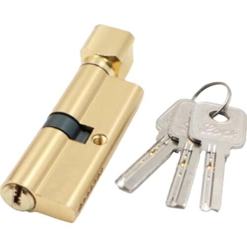 1Set Door Cylinder Lock Anti-theft Entrance Metal Door Lock with 3 Keys for Home