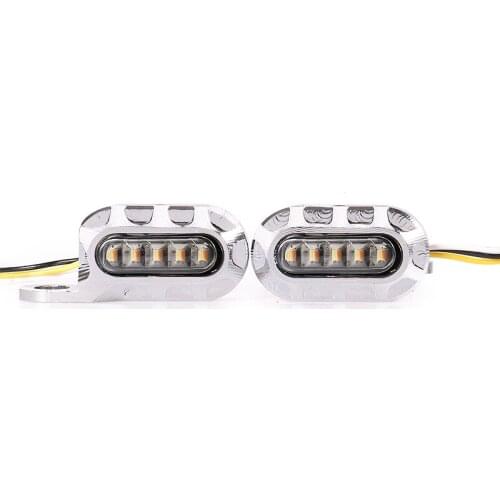 1 Pair Motorcycle Mini LED Handlebar Turn Light Daytime Running Turn Indicator Signal Blinker Lamp for 883 1200