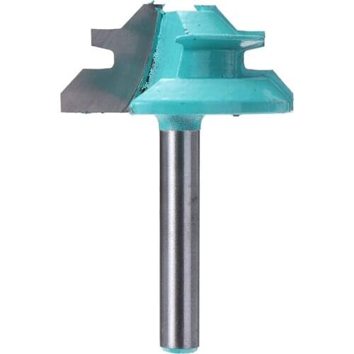 1Pc 45 Degree Lock Miter Router Bit Woodwork Tenon Cutter Tool 1/4'' Shank 1-1/2'' For Tools Accessories