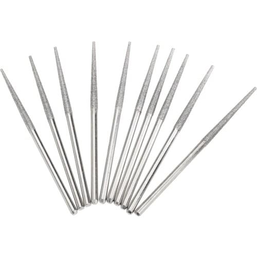 10Pcs Dremel Accesories Mini Drill Diamond Grinding Rods 3mm Shank Bur Bit Diamond Grinding Needle Grinding Carving Tool