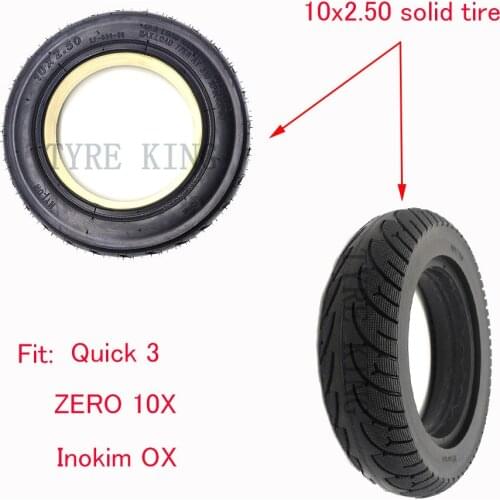 10x2.50 Solid Tire 10 Inch None Inflatable for Quick 3 ZERO 10X Inokim OX Folding Electric Scooter Puncture Proof Tyre