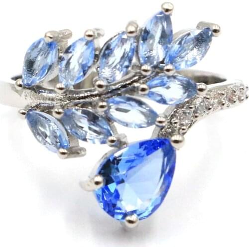 32x25mm SheCrown Big Oval Gemstone Silver Rings For Ladies Ceated Kunzite Violet Tanzanite Fine Jewelry