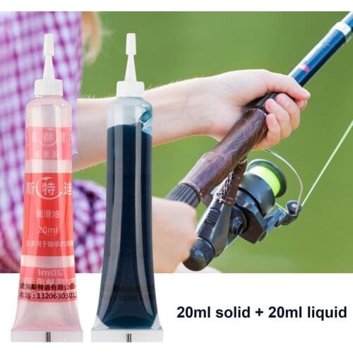 2pcs/set Grease + Lubricant Oil Durable Fishing Reel Grease Non-toxic Fishing Bearing Lubricant 20ml Fishing Reel Maintain Oil