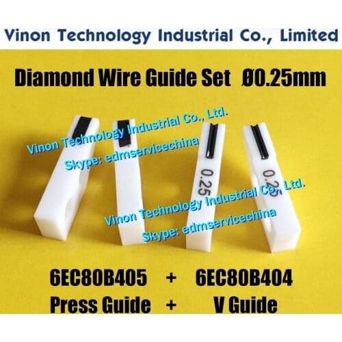 2pcs) 6EC80B404+6EC80B405 Ø0.25mm Set of Diamond Wire Guides 24.05.220, 24.05.225 for Makino U6,U32,U53,DUO43,DUO64 6EC.80B.404