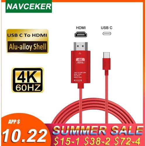 2020 USB C to HDMI Cable 4K Type C HDMI Thunderbolt3 Converter for MacBook Huawei Mate 30 USB-C HDMI Adapter USB Type C to HDMI