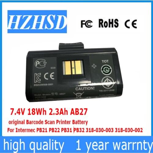 7.4V 18Wh 2.3Ah AB27 original Barcode Scan Printer Battery For Intermec PB21 PB22 PB31 PB32 318-030-003 318-030-002