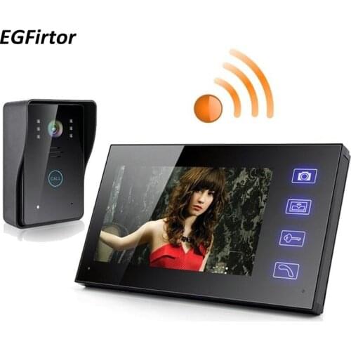 7 Inch 1200TVL Door Monitor Video Intercom Home Door Phone Recorder System SD/TF Card Supported Waterproof Rain Cover