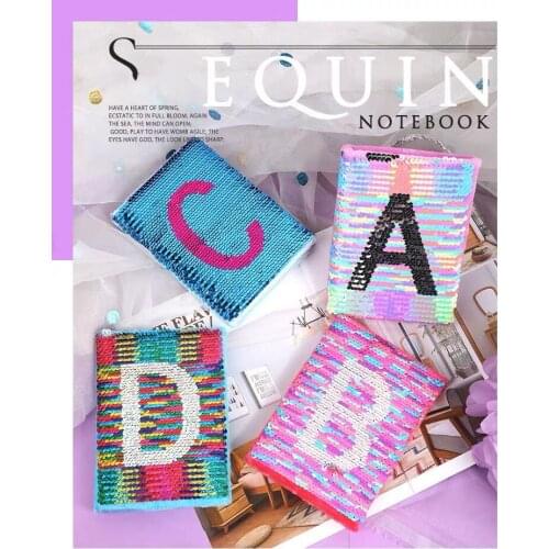 A5 Sequin Letter A-d Sketchbook,Hand Ledger,Flip to Change Color Diary,Notebook,Gift