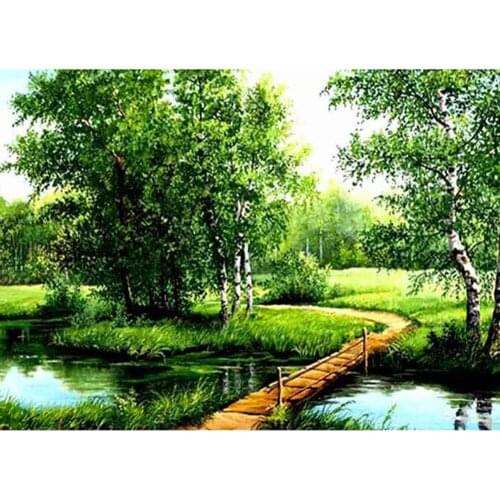 Diamond Embroidery Summer Woods Landscape Handmade 5D DIY Diamond Painting Needlework Mosaic Cross Stitch Home Decor