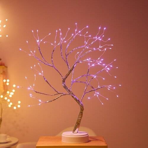 American Minimalism Tree Shape Touch Switch Night Light Bedroom Beside Lamp Wedding Decoration Party LED Neon Signs for Room