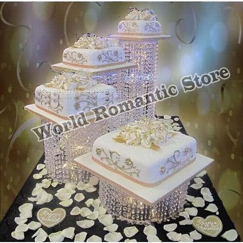 Big size 4pcs/set Acrylic Wedding cake stand cupcake display crystal centerpiece dia(20cm ~ 35cm)