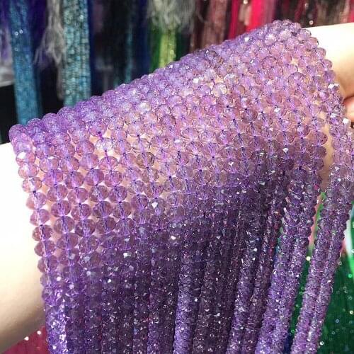 Natural Stone Faceted Scattered bead Amethysts Small Beads 4X6mm for Jewelry Making DIY Necklace Bracelet Accessories