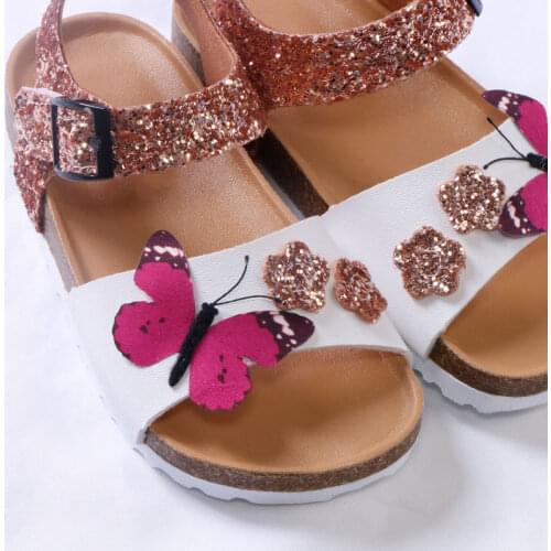Designer Brand Kids Shoes Toddler Girl Sandals 2020 Summer New Fashion PU Leather Cork Girls Sandals Summer Kids Shoes Glitter