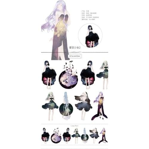 Dreamy Starts Girls Washi Tapes Bullet Journal Masking Tape Adhesive Tape DIY Scrapbooking Decorative Washi Stickers Label