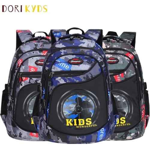 DORIKYDS 2 Sizes Camouflage Waterproof School Bags For Girls Boys Orthopedic Children Backpack Kids Book Bag Mochila Escolar