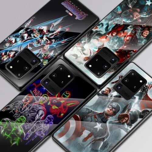 Cool Marvel Avengers For Samsung Galaxy S20 FE S10e S10 S9 S8 Ultra Plus Lite Plus 5G Tempered Glass Cover Phone Case