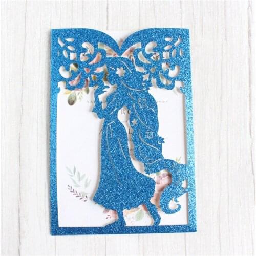 Pretty Girl Laser Cut Wedding Invitations Card Greeting Cards Valentines Day Wedding Decoration Party Supplies